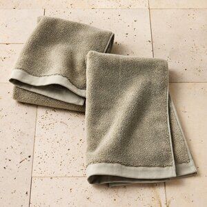 Set Of 2 Casaluna Cotton Modal Hand Towels Dried Sage Absorbent 16" x 30"